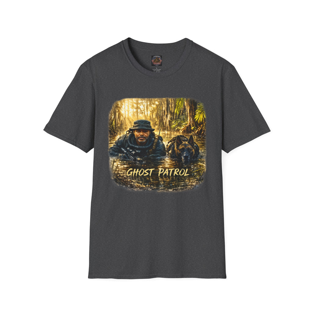 Ghost Patrol T‑Shirt — Tactical Swamp K-9 Rescue Graphic Tee