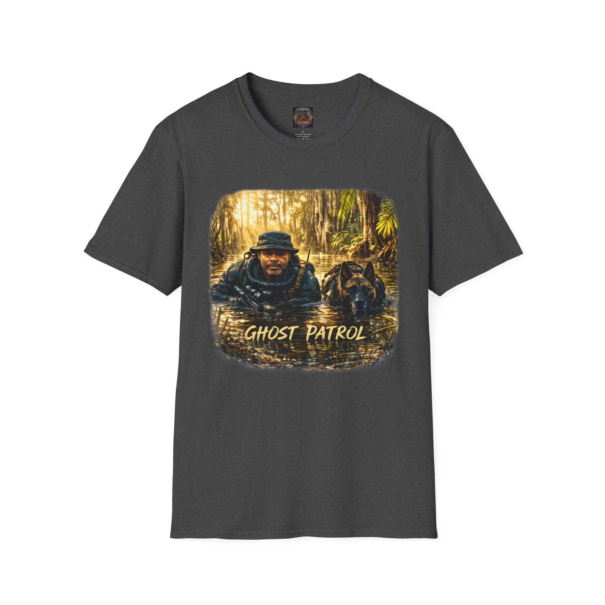 Ghost Patrol T‑Shirt — Tactical Swamp K-9 Rescue Graphic Tee