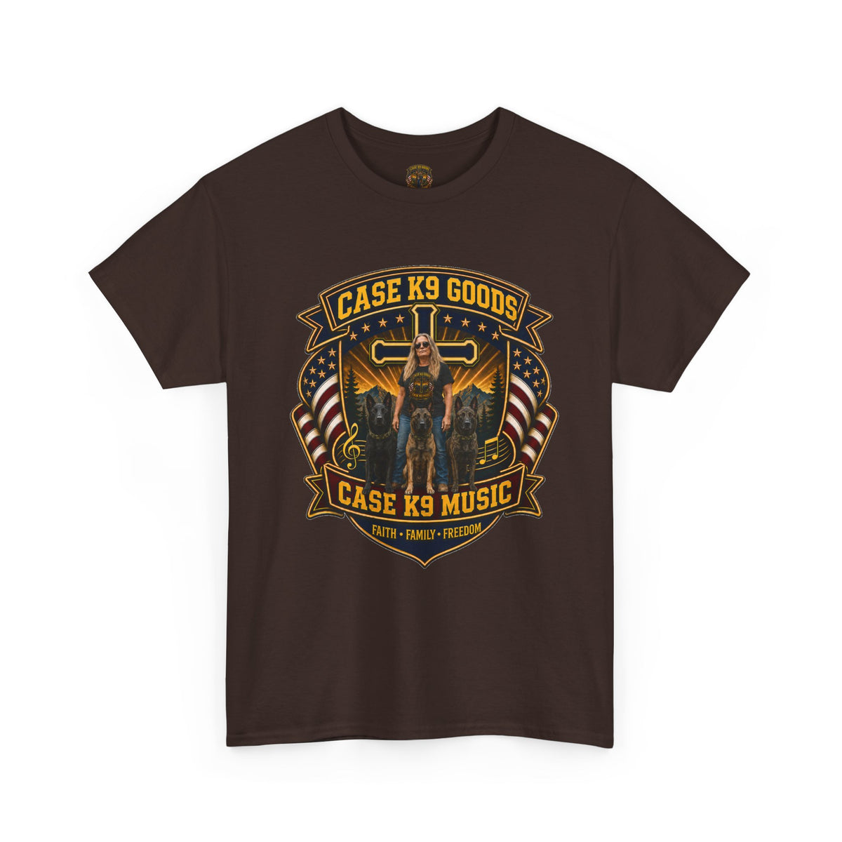 Case K9 Music T-Shirt — Vintage K9 Handler Military American Flag Tee