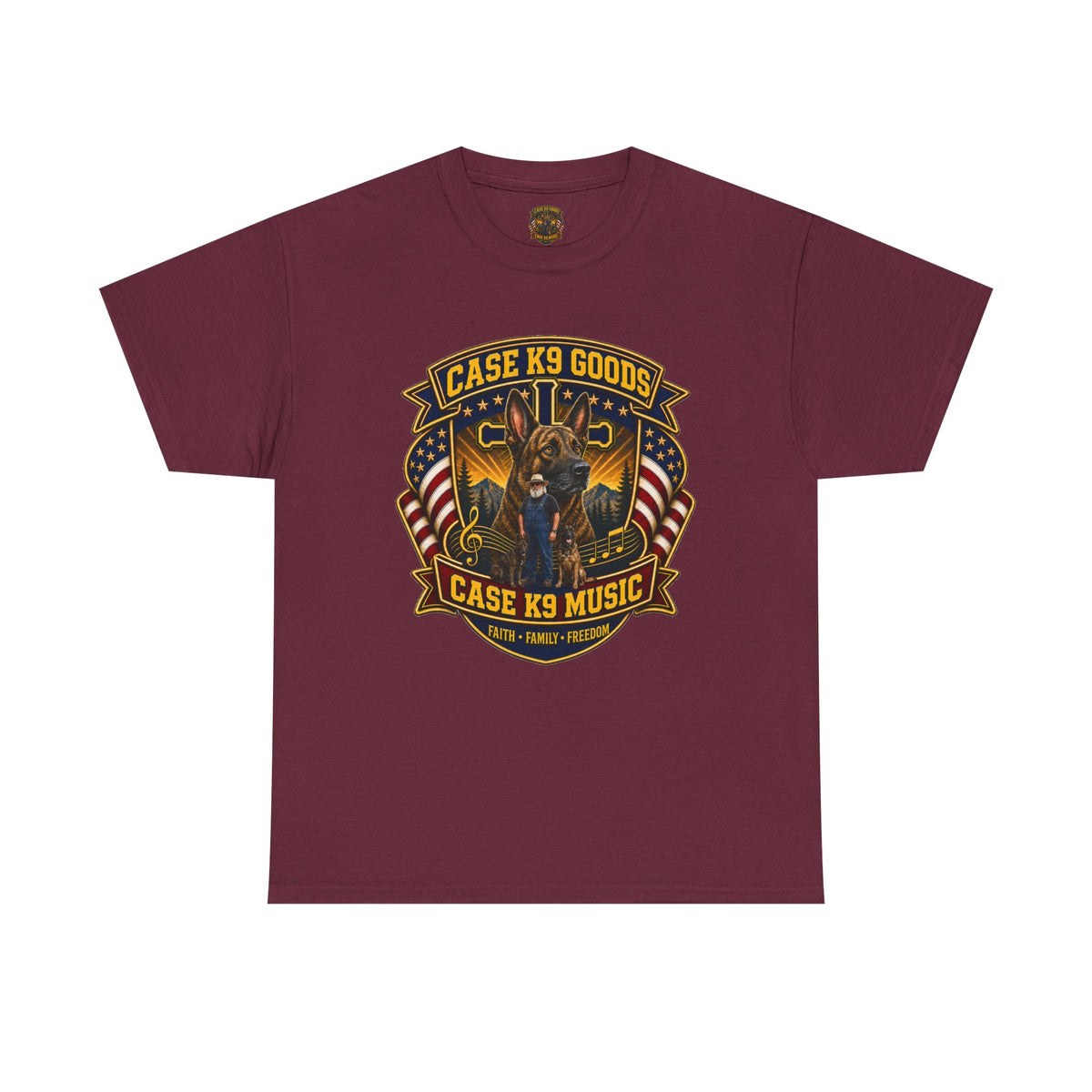 Case K9 Music Tee — Patriotic K9 Handler T‑Shirt