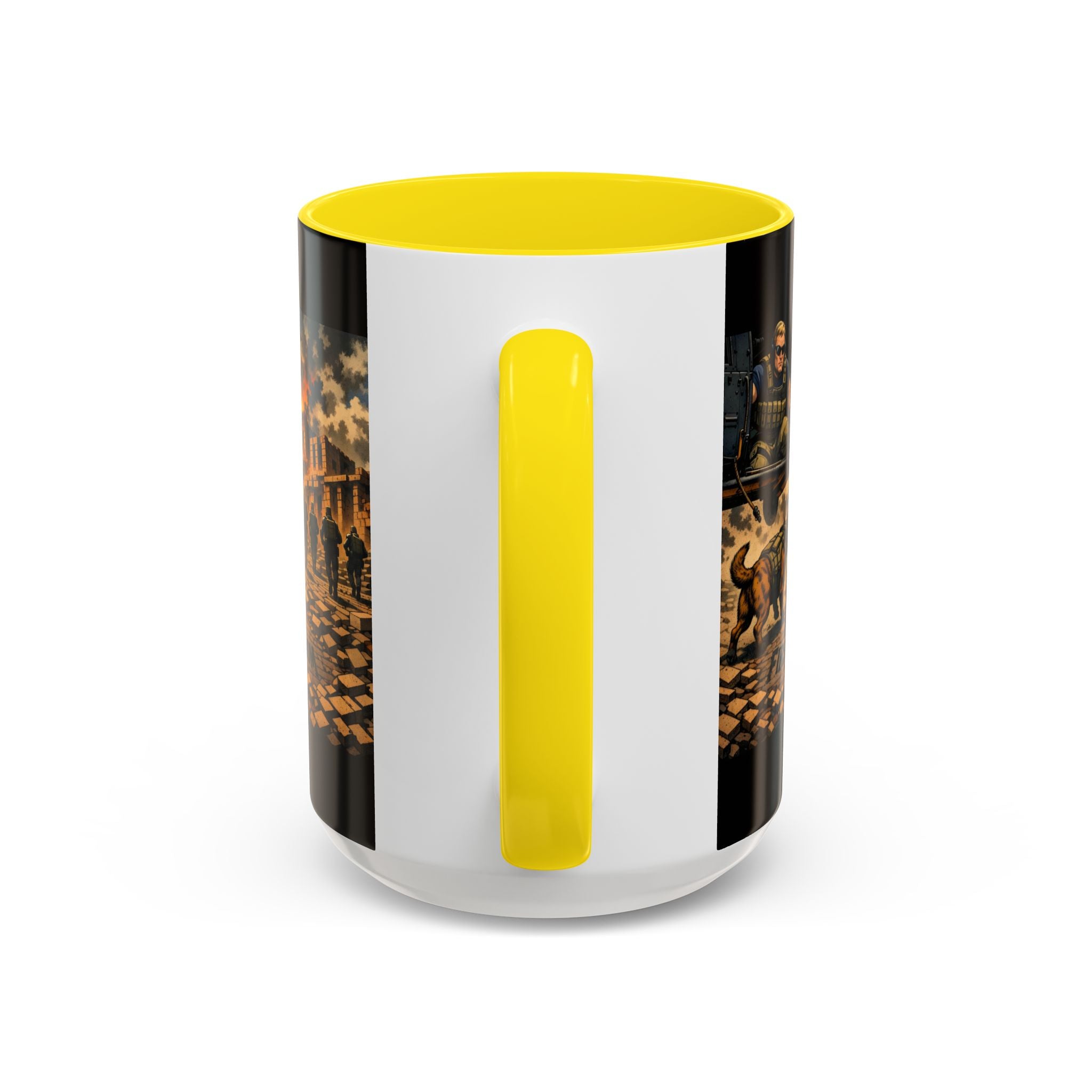 Military K9 Coffee Mug — 'First In for Freedom' Accent Ceramic Mug