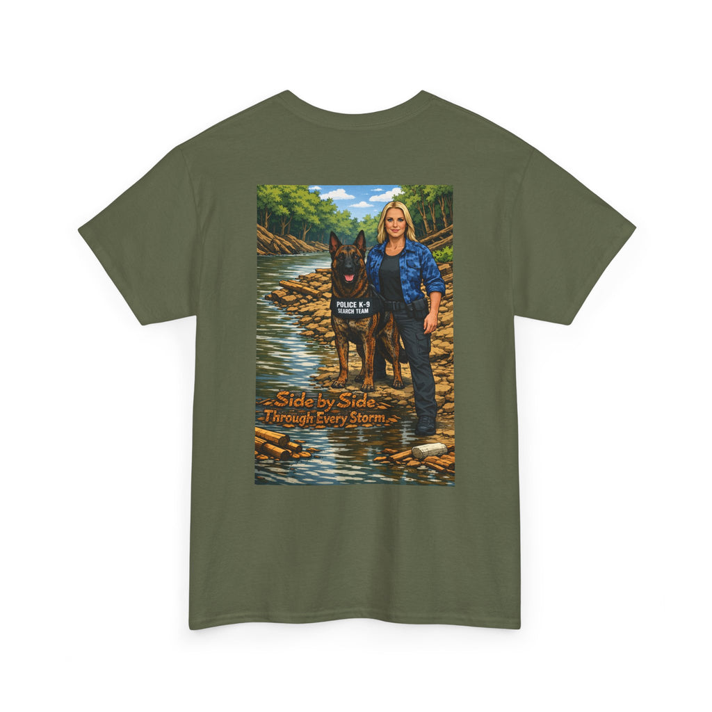 Police K9 Partner T-Shirt — "Side by Side Through Every Storm" Memorial Tee