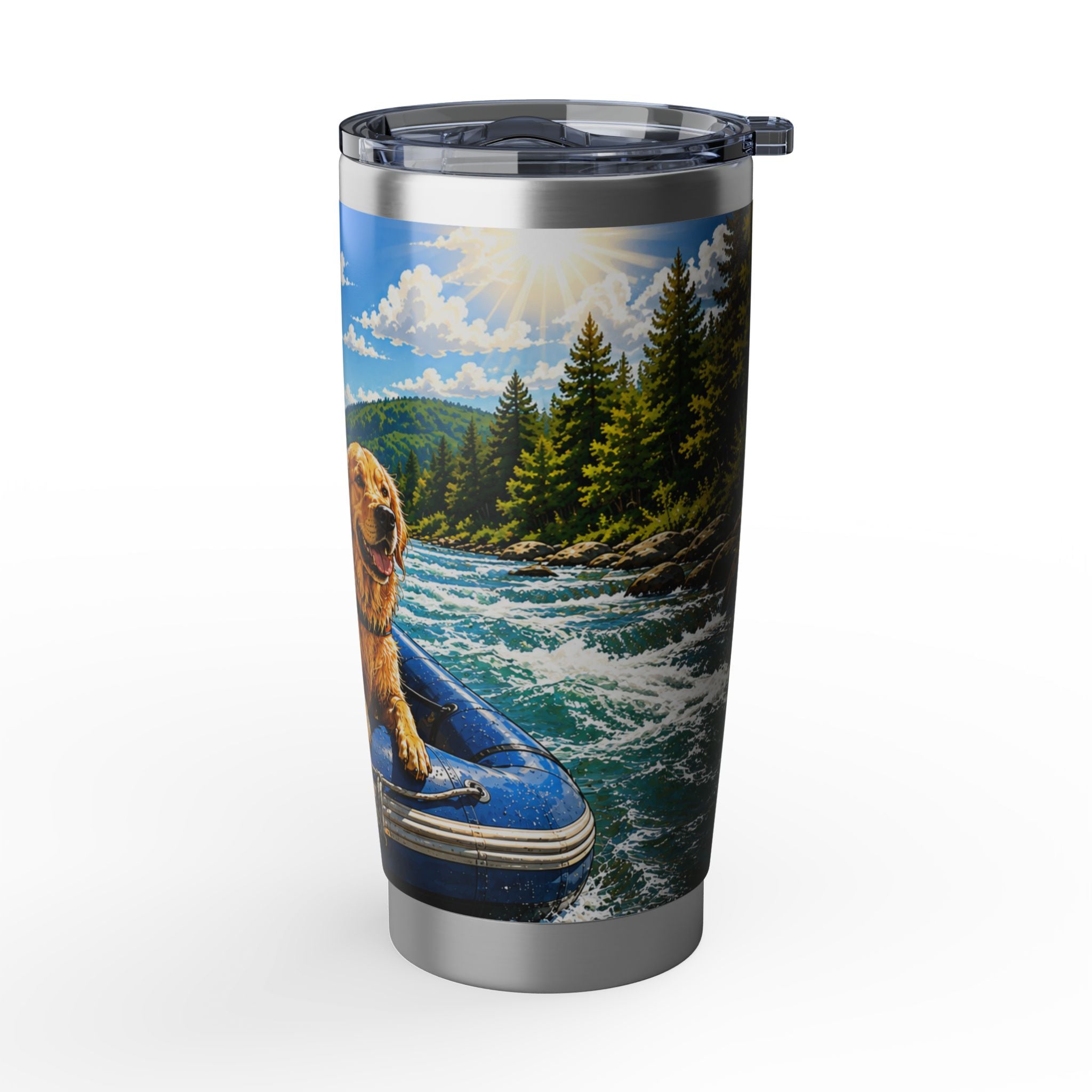 20oz Tumbler — Adventure Dog White Water Rafting Travel Mug