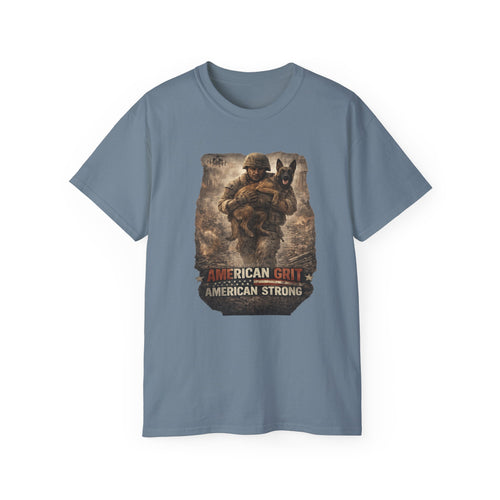 American Grit American Strong T-Shirt — Patriotic Military K9 Tee