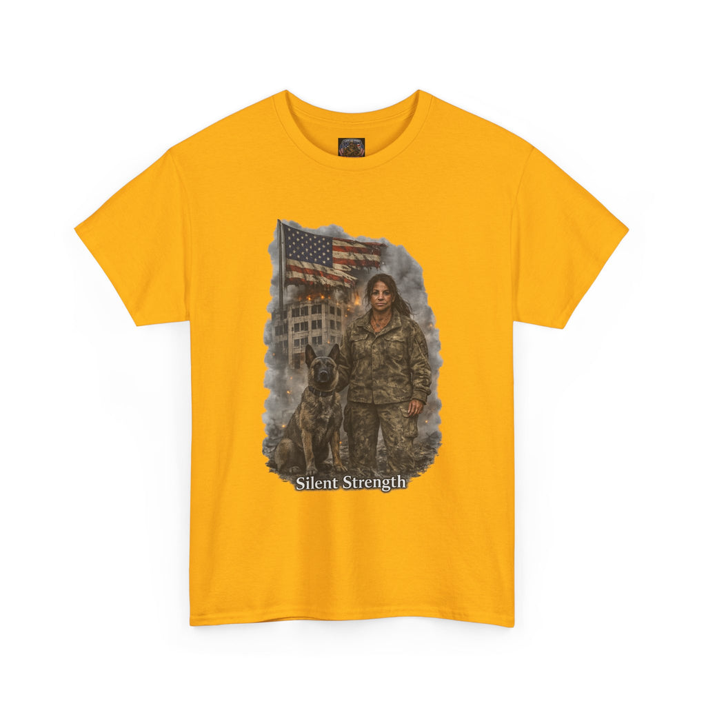Military K9 Tribute T-Shirt — 'Silent Strength' Veteran & Service Dog Tee