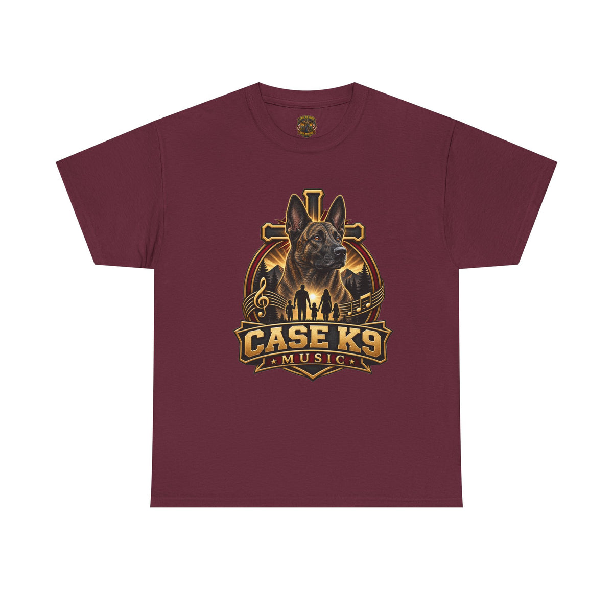 CASE K9 Music Graphic Tee — German Shepherd K9 Logo Shirt
