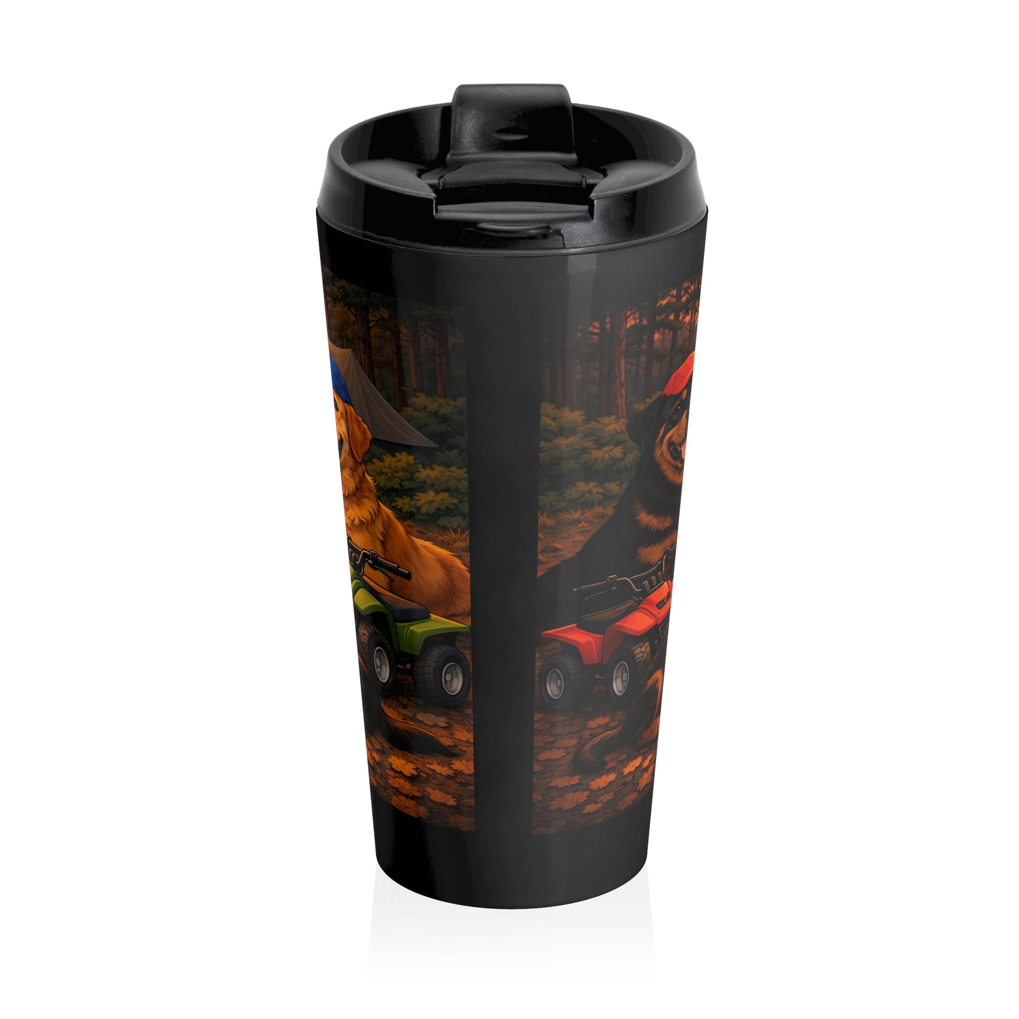 Born Country Campfire Travel Mug — Rustic Dogs & ATVs Stainless Steel Tumbler