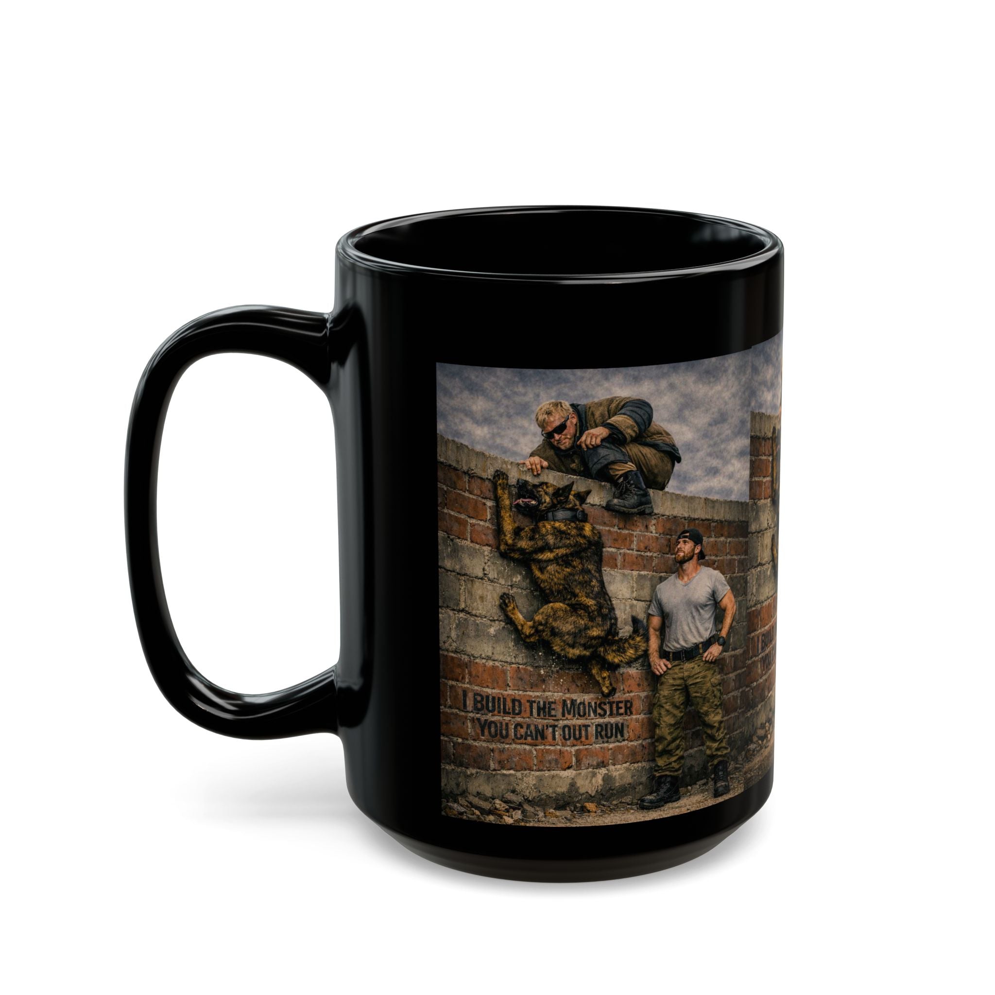 Military Training Mug – 'You Didn't Build the Monster, You Can't Put Him Down' Combat Camouflage Coffee Cup