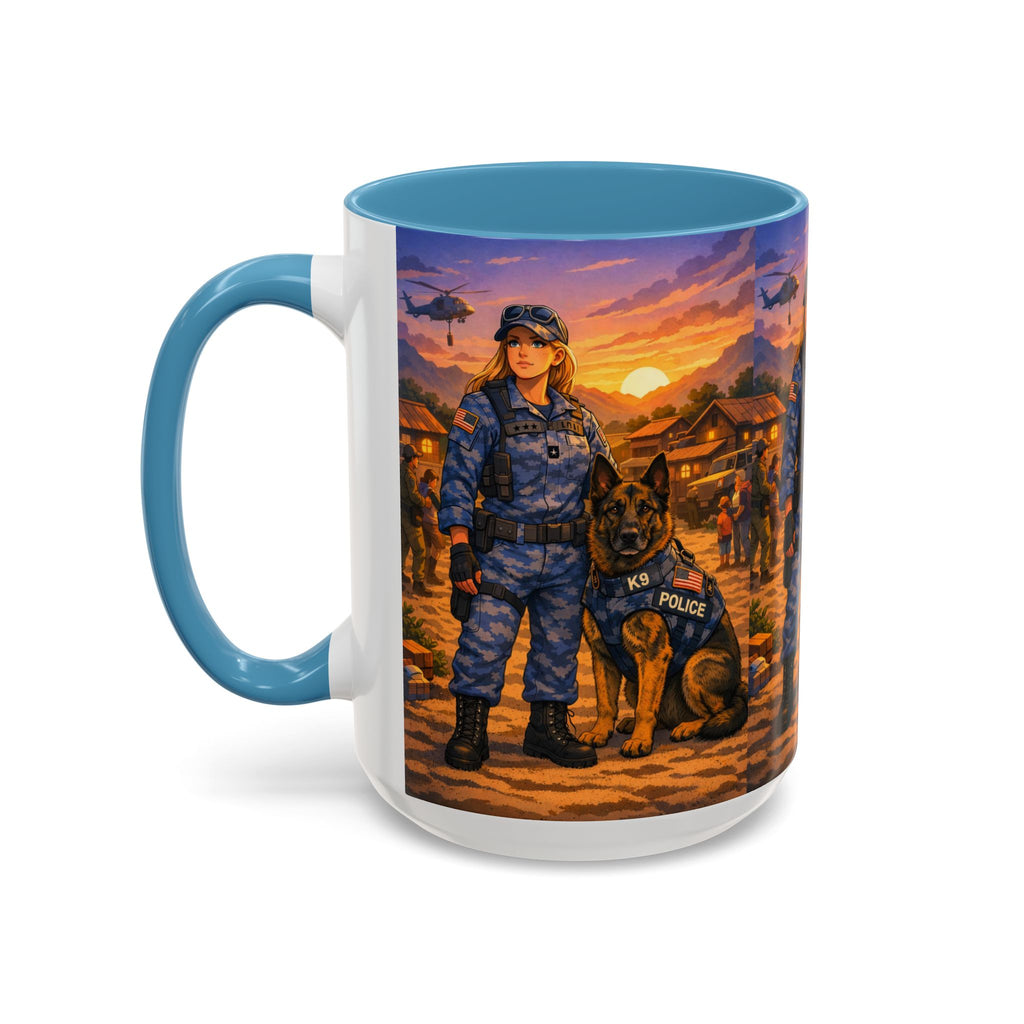 Police K9 Unit Coffee Mug — Female Officer & K9 Tribute (11/15oz)