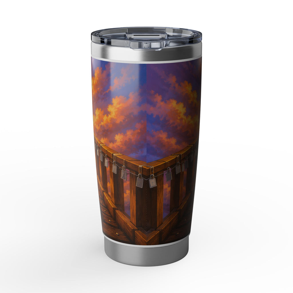 Christian Guardian Dog Tumbler — "Fallen Are Loved" 20oz Travel Mug