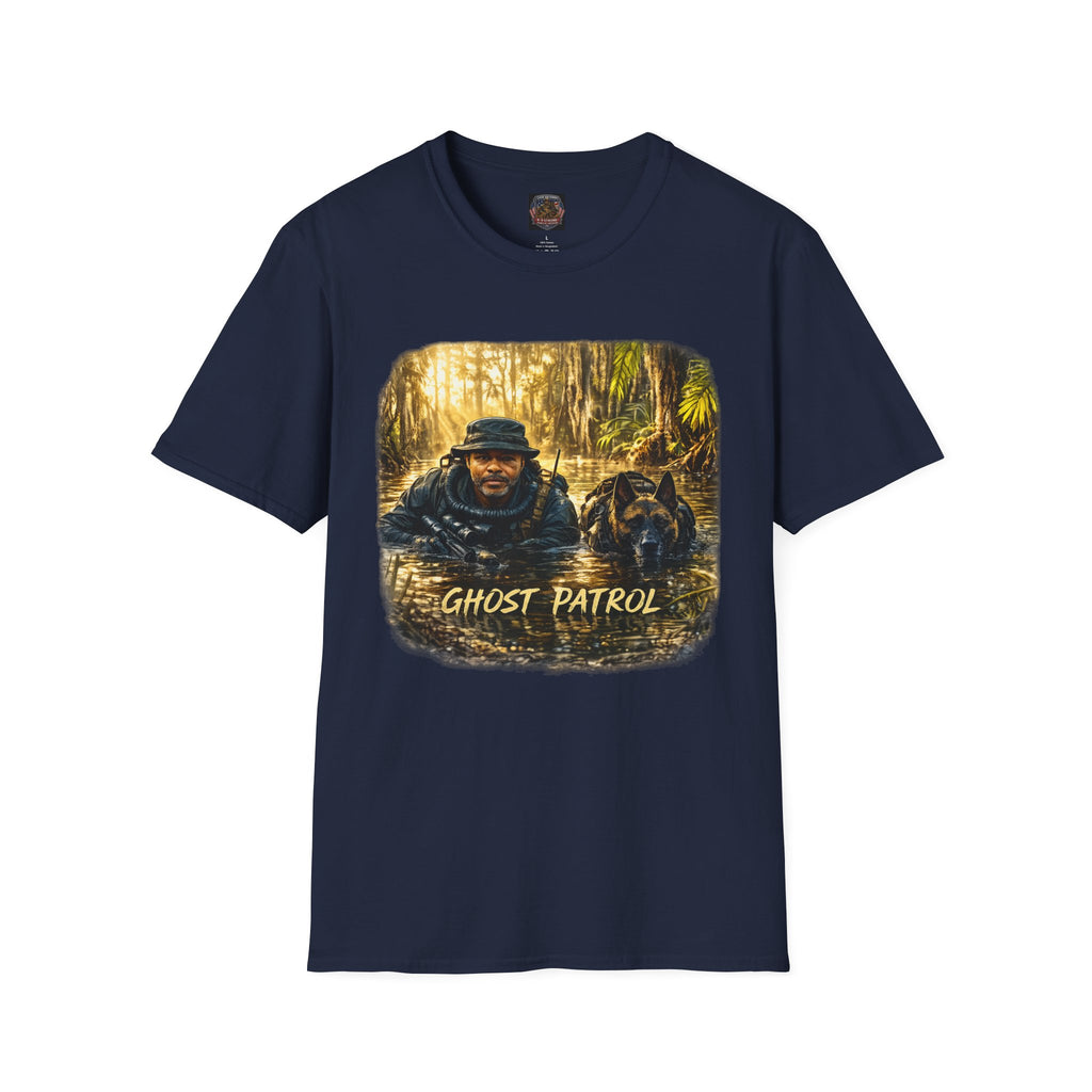 Ghost Patrol T‑Shirt — Tactical Swamp K-9 Rescue Graphic Tee