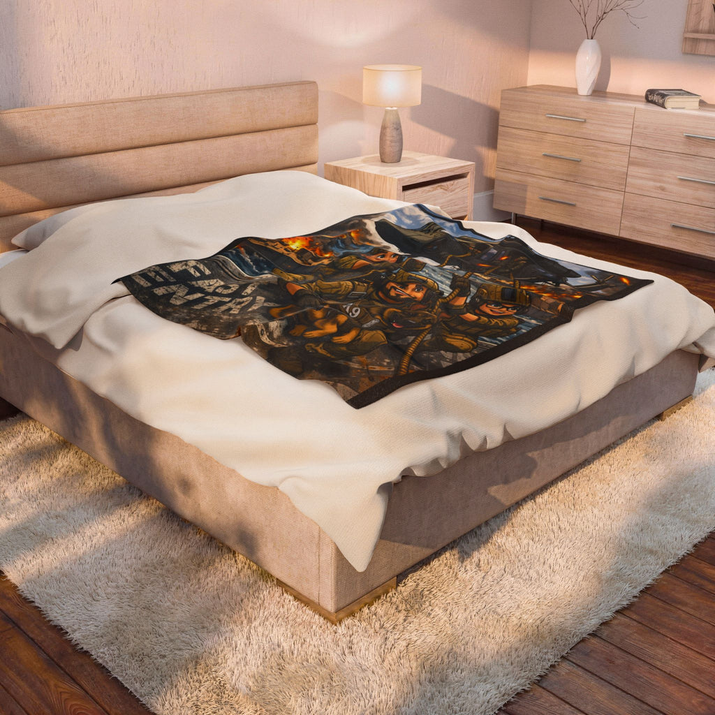 Military K9 Fast Entry Velveteen Plush Blanket — Veteran & Dog Handler Gift