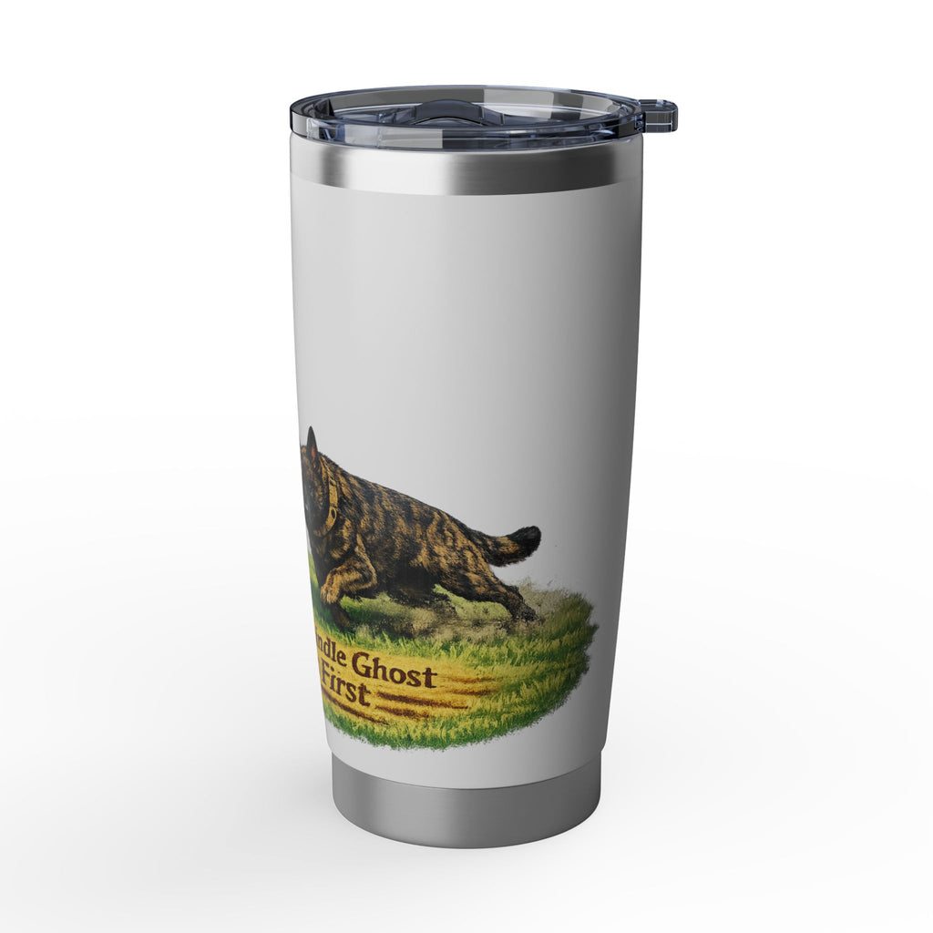 20oz Tumbler — "The Brindle Goes First" K9 Handler Travel Mug