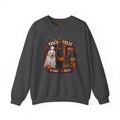 Halloween Crewneck Sweatshirt - "Trick or Treat, Blame the Dogs" Cute K-9 Dog Ghost Pumpkin Design