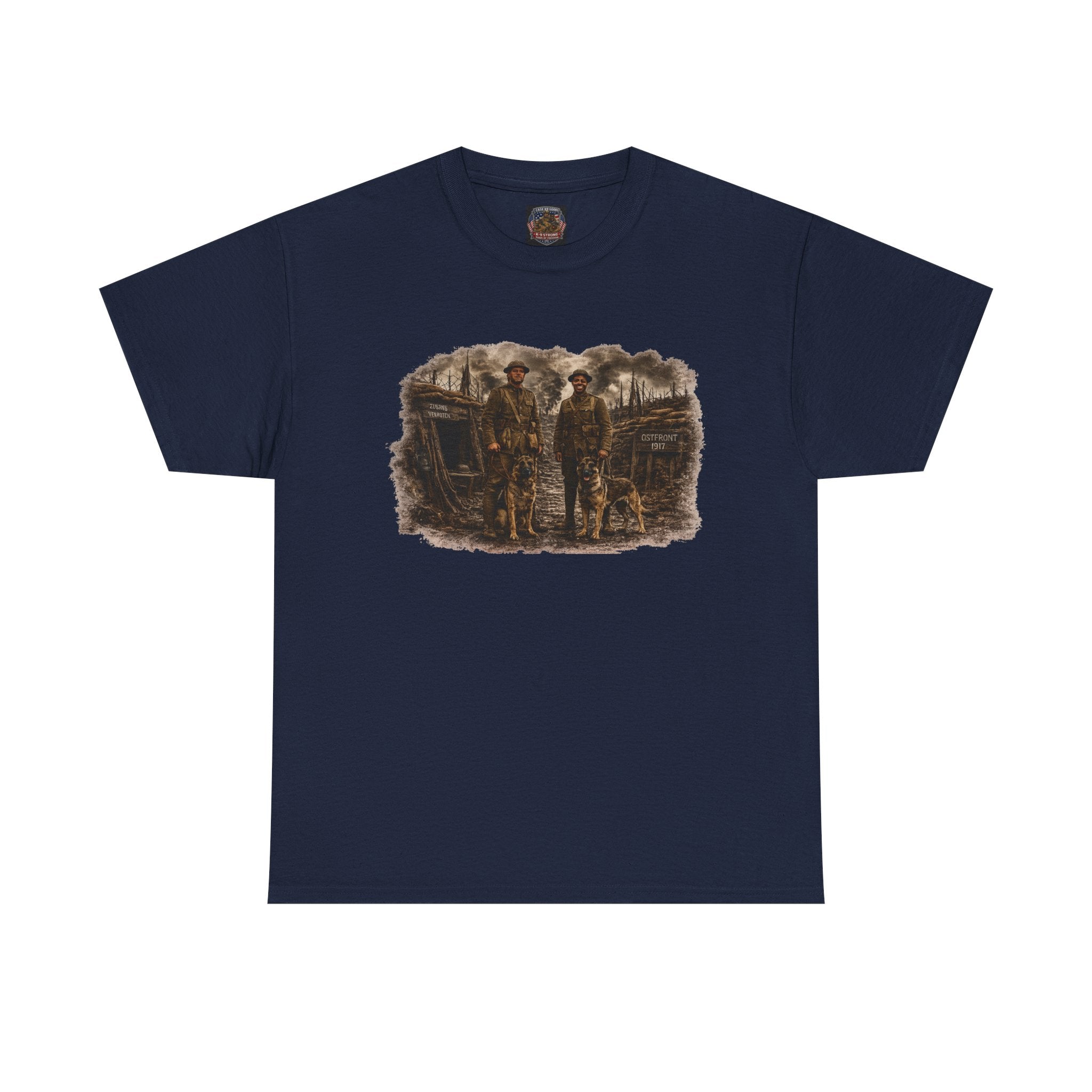Vintage War K-9 Handler- T-Shirt- K-9 Military Soldiers
