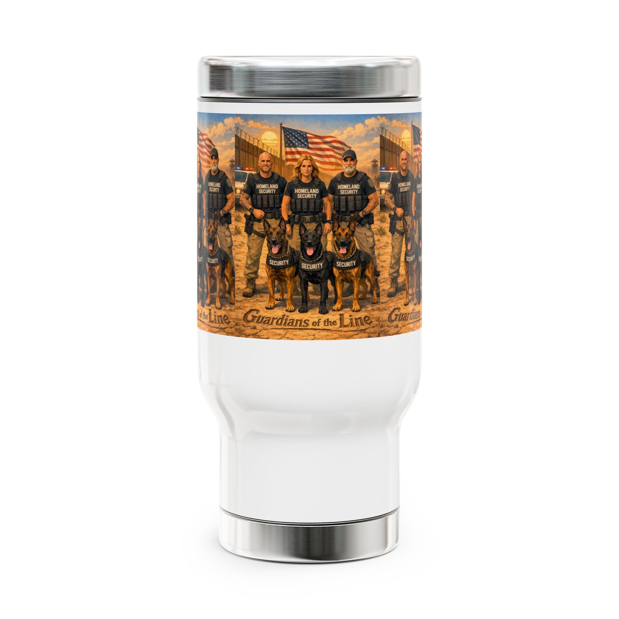 Guardians of the Line Travel Mug — K9 Police Officers Stainless Steel 14oz
