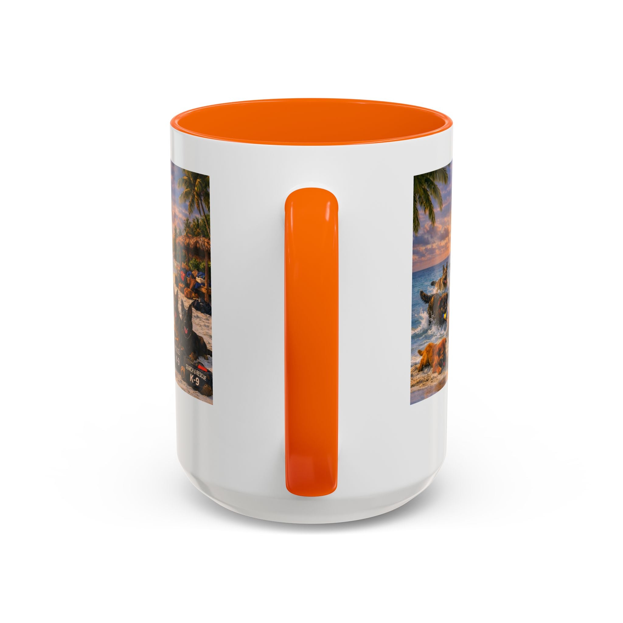 Dutch Shepherd Beach Coffee Mug — "Escape Is Temporary" Accent Mug (11/15oz)