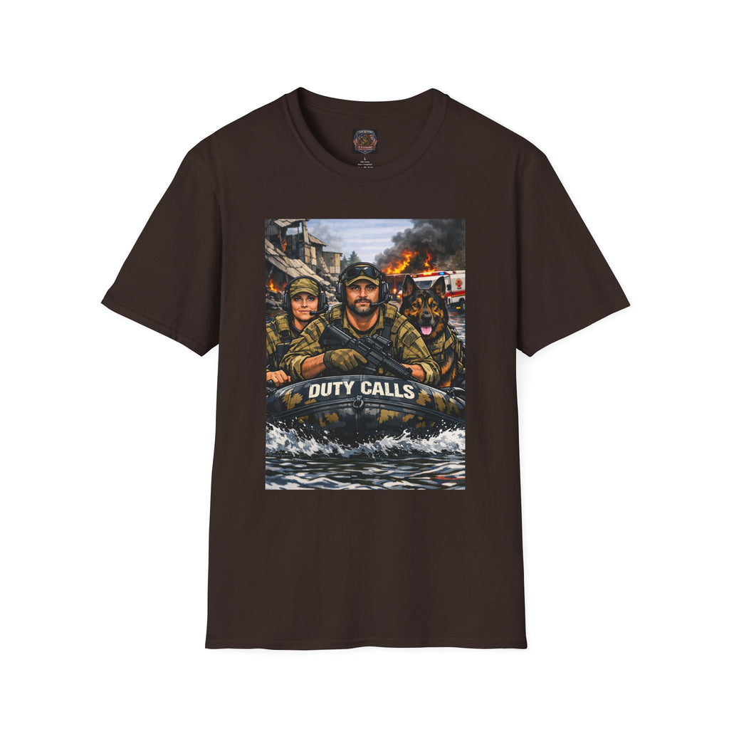 T-Shirt — "Duty Calls" First Responder Rescue Scene
