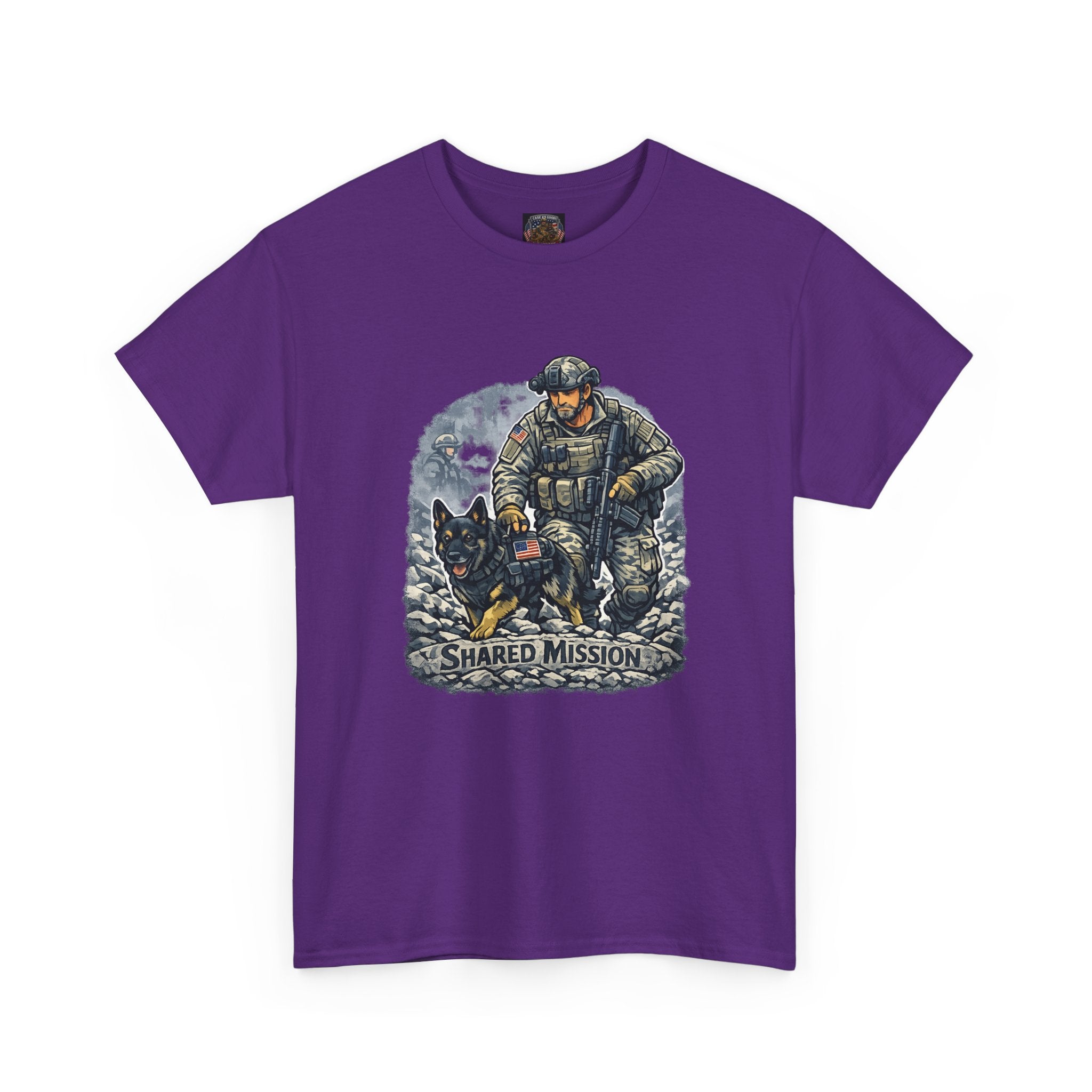 Military K9 T‑Shirt – 'Shared Mission' Soldier & German Shepherd Tribute Tee