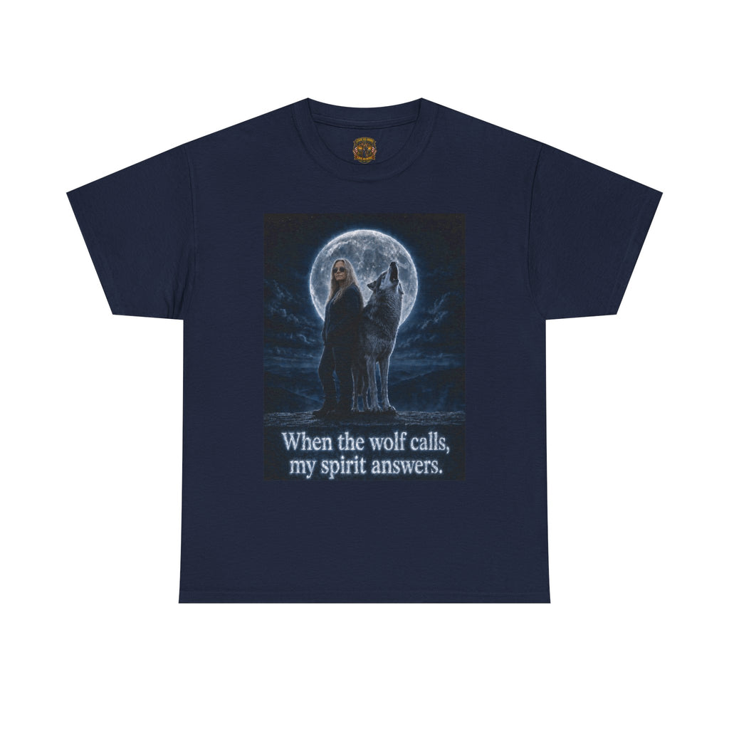 Wolf Spirit T-Shirt — "When the wolf calls, my spirit answers" Mystic Moon Tee
