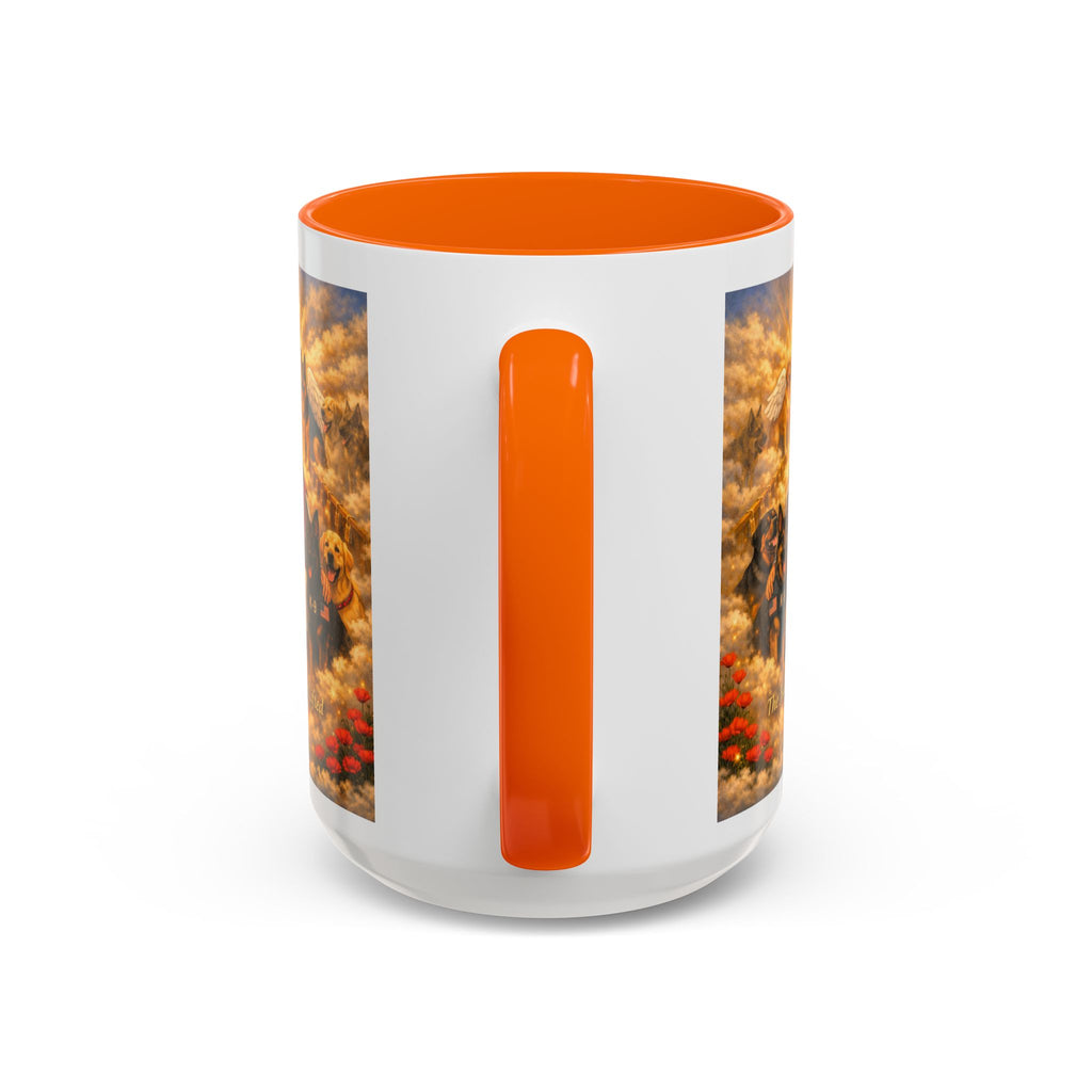 Christian Dog Memorial Coffee Mug — “The Fallen Are Lifted” Accent 11/15oz