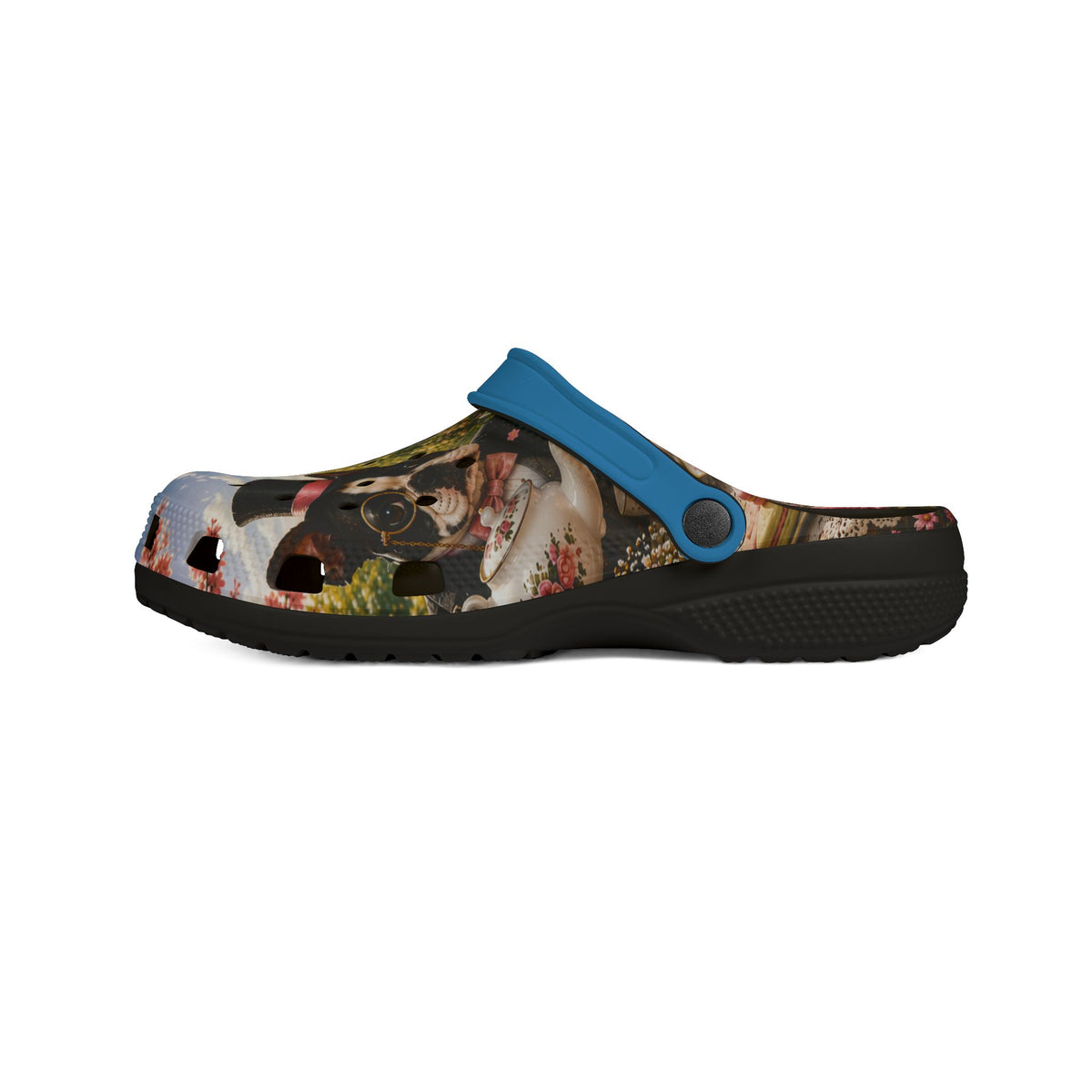 Floral Boston Terrier EVA Clogs — Comfortable Garden Slip-On Shoes