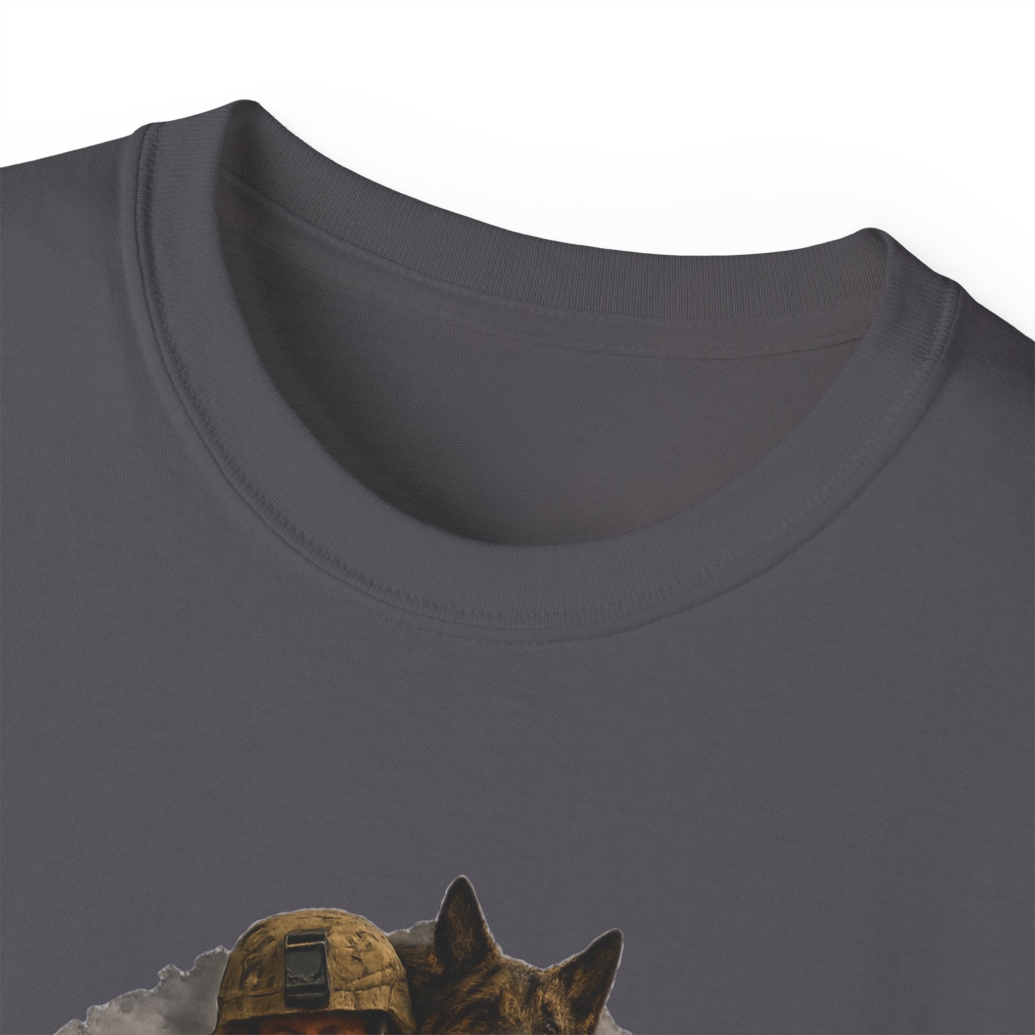 Soldier & K9 Camouflage T-Shirt — Military Veteran Tribute Tee