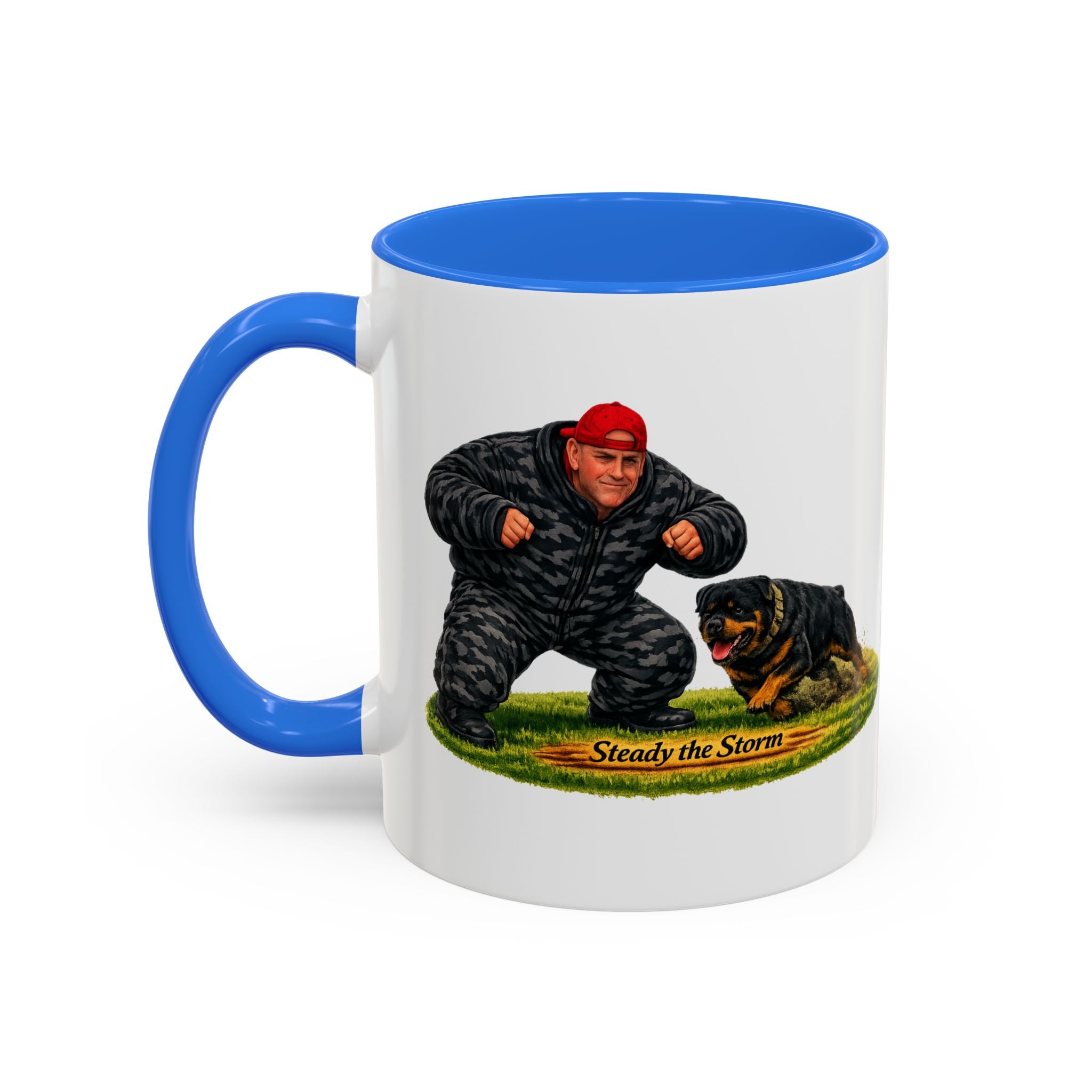 Steady the Storm Rottweiler & Handler Coffee Mug — Dog Lover Gift (11oz/15oz)