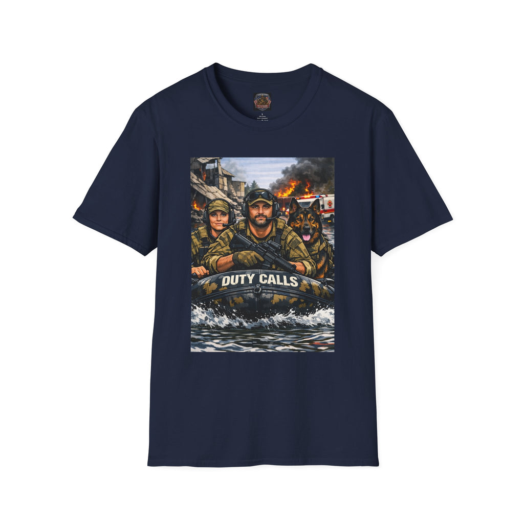 T-Shirt — "Duty Calls" First Responder Rescue Scene