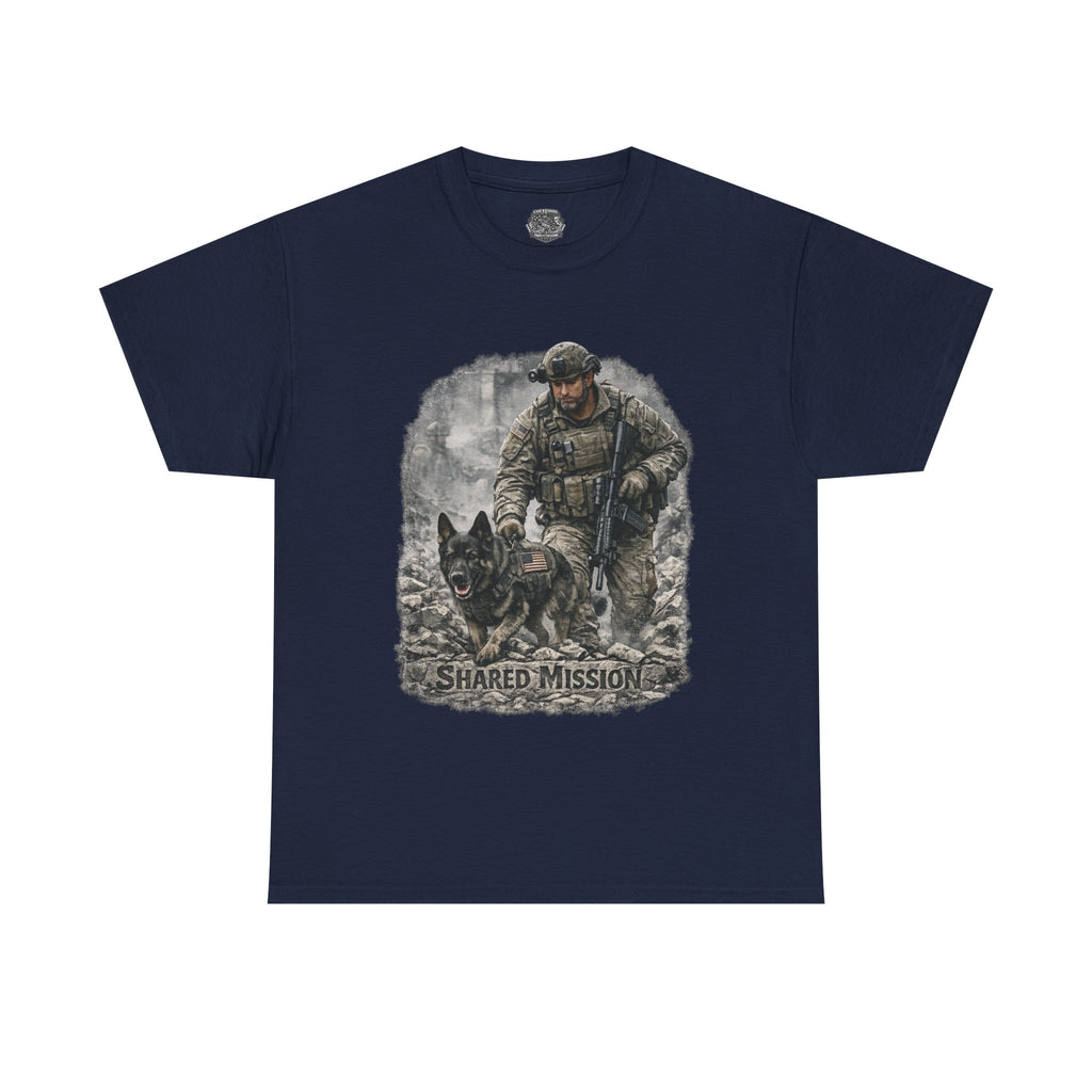 Military K9 Tactical T-Shirt — "Shared Mission" Soldier & Dog Tee