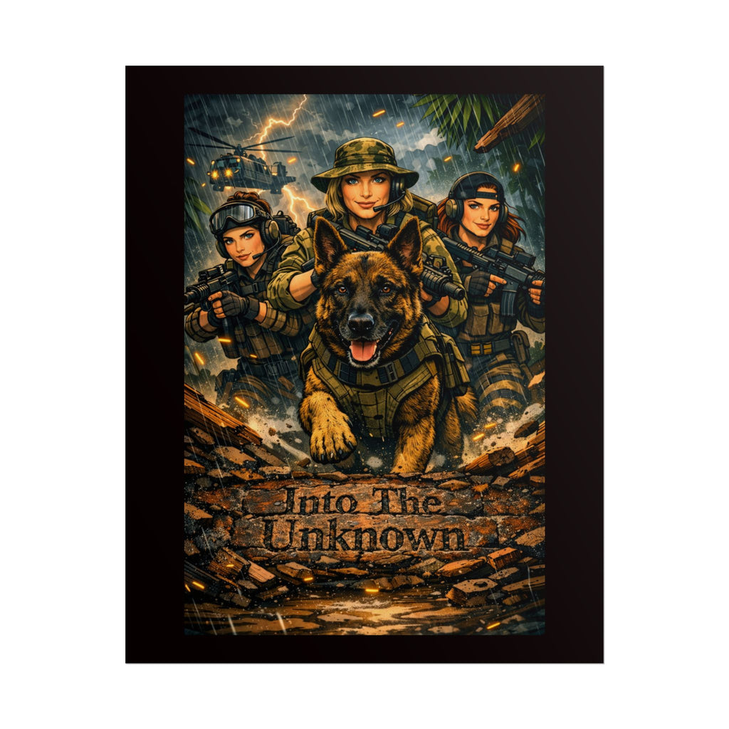 Rolled Poster — K9 Tactical Unit 'Into The Unknown' Military Dog Wall Art