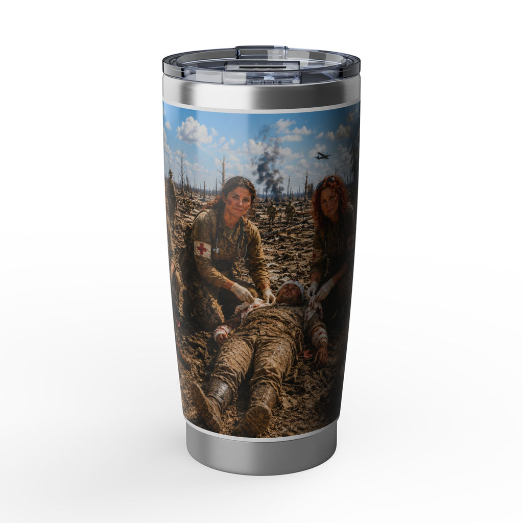 20oz Tumbler — WWII Battlefield Medics K-9 Team Photo Travel Mug
