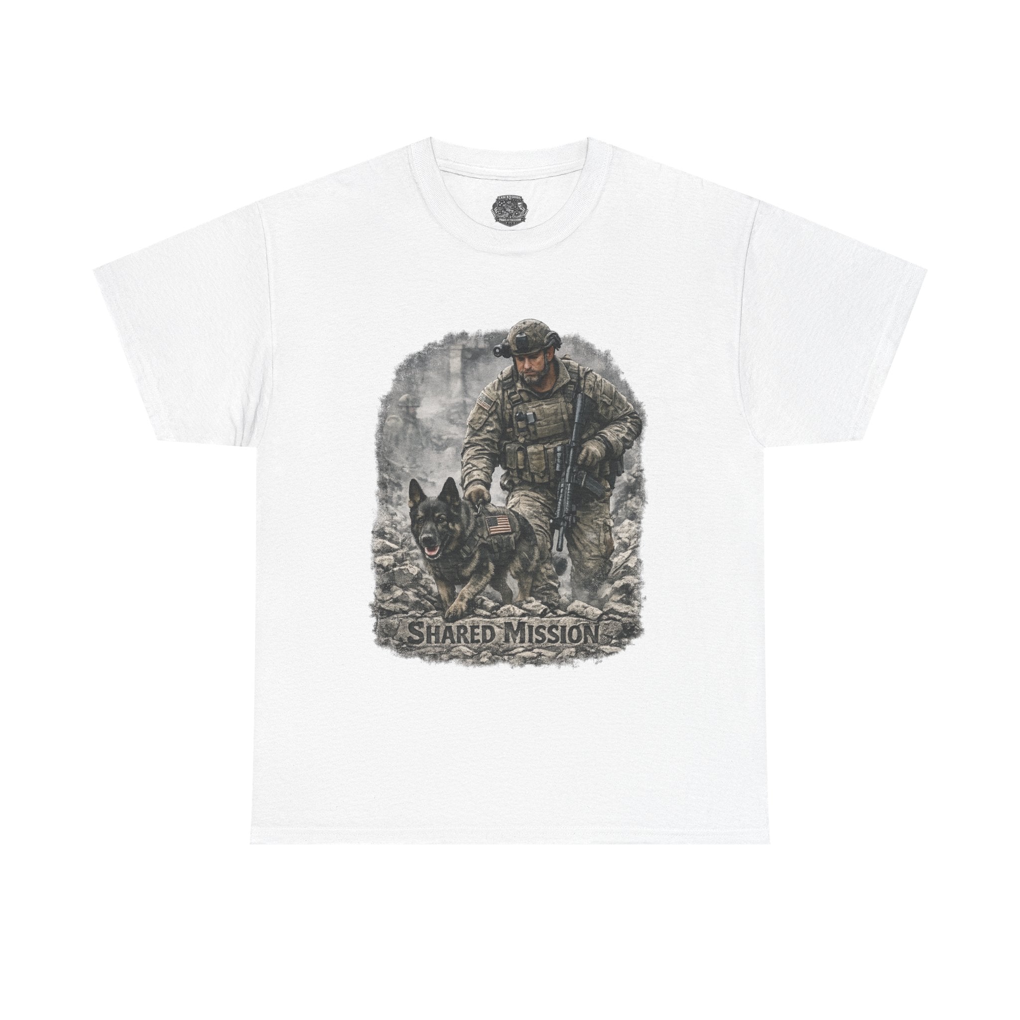 Military K9 Tactical T-Shirt — "Shared Mission" Soldier & Dog Tee
