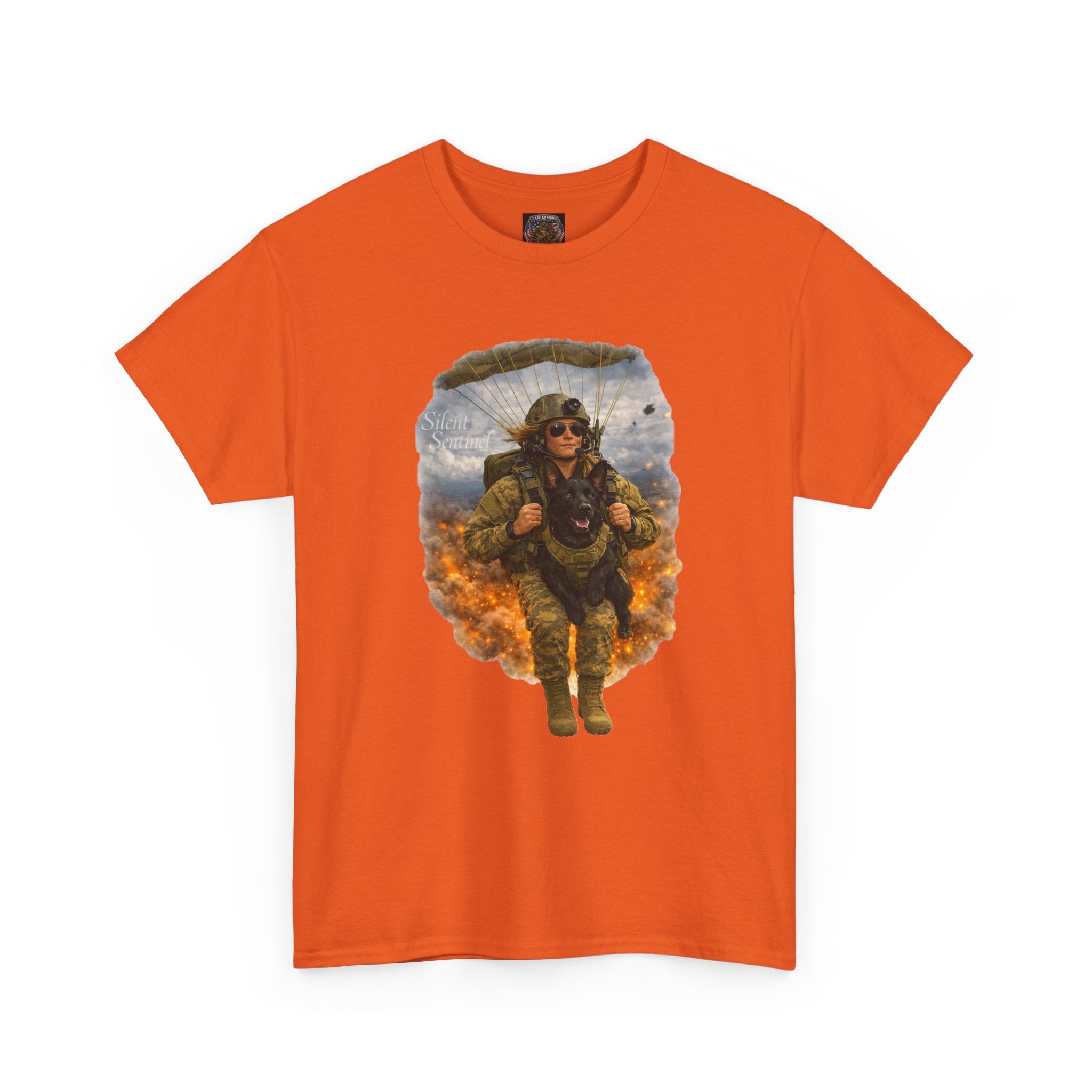 Parachute Trooper Graphic Tee — Military Jump Woman Soldier Design