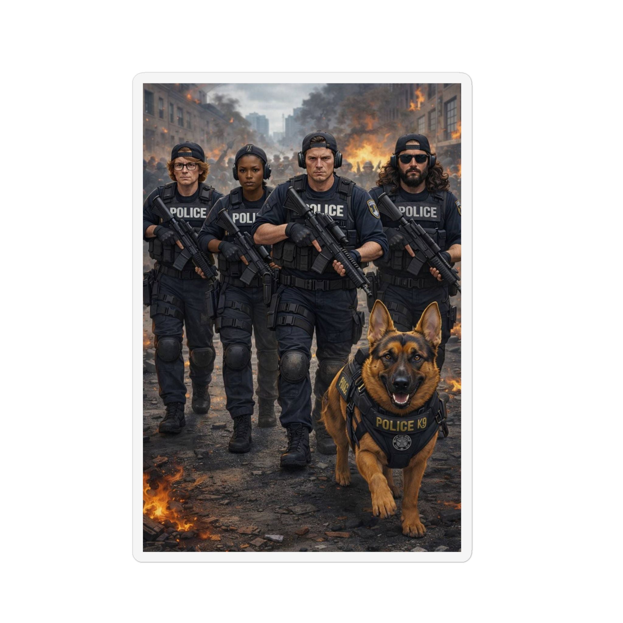 Police K-9 Unit Magnet — Tactical Team Custom Shape Magnet