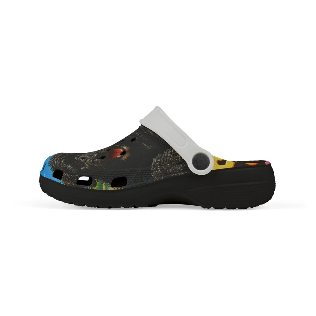 Kids' Puppy Doodle Garden Foam Clogs – Cute Dog Print EVA Slip‑Ons