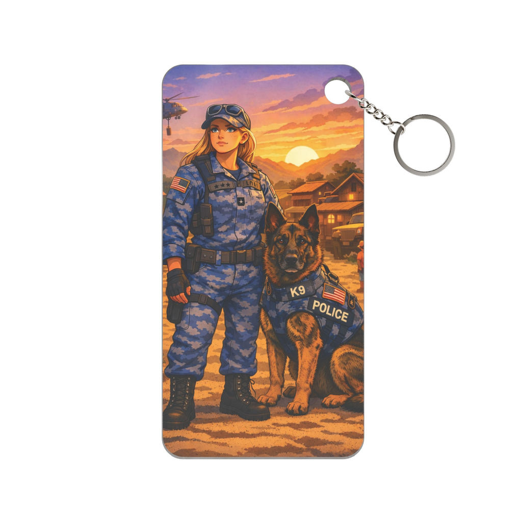 Police K9 Handler Keychain Charm — Law Enforcement Tribute Keyring