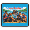 Beach Family & Dogs Mouse Pad — "Living on Beach Time" Gaming Pad