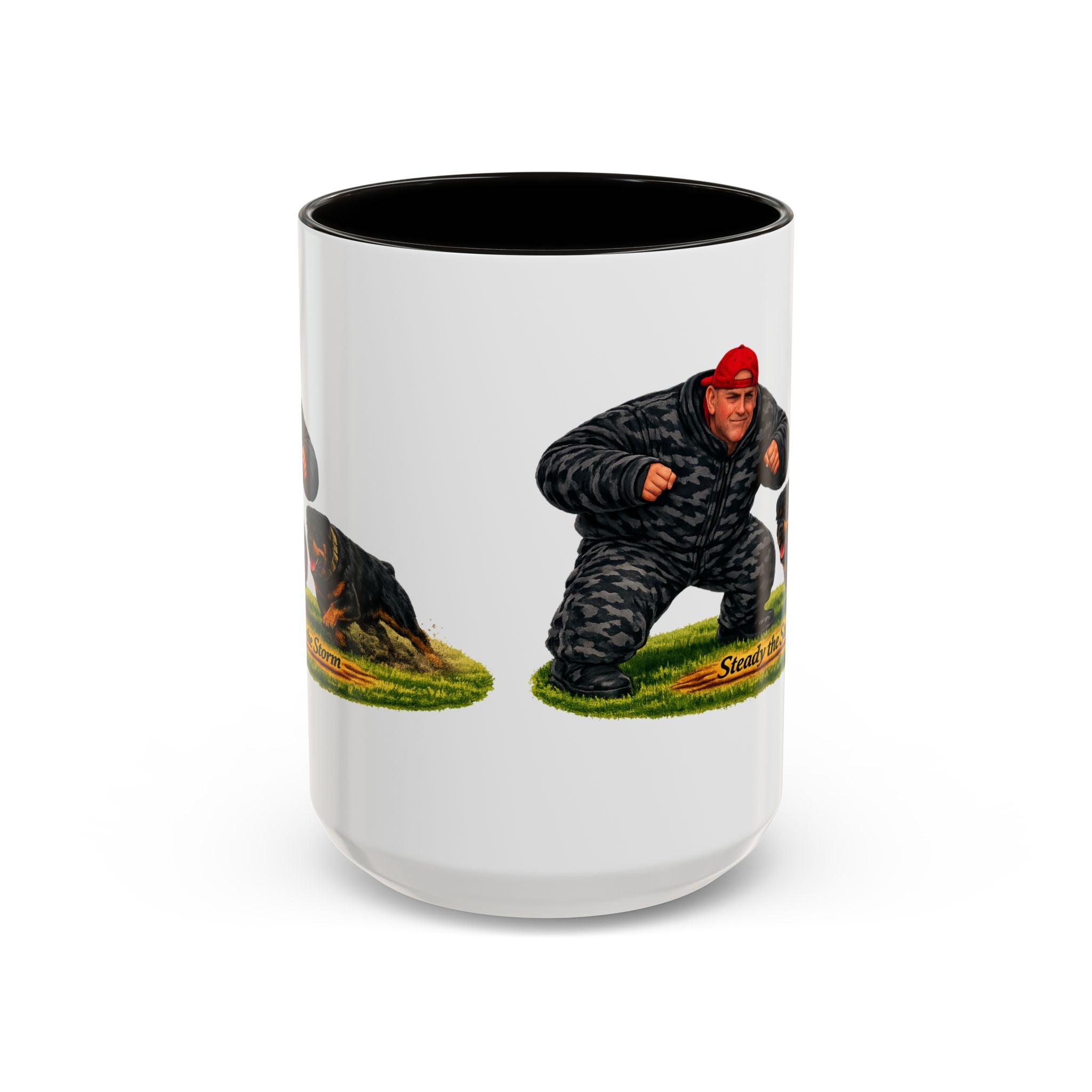 Steady the Storm Rottweiler & Handler Coffee Mug — Dog Lover Gift (11oz/15oz)