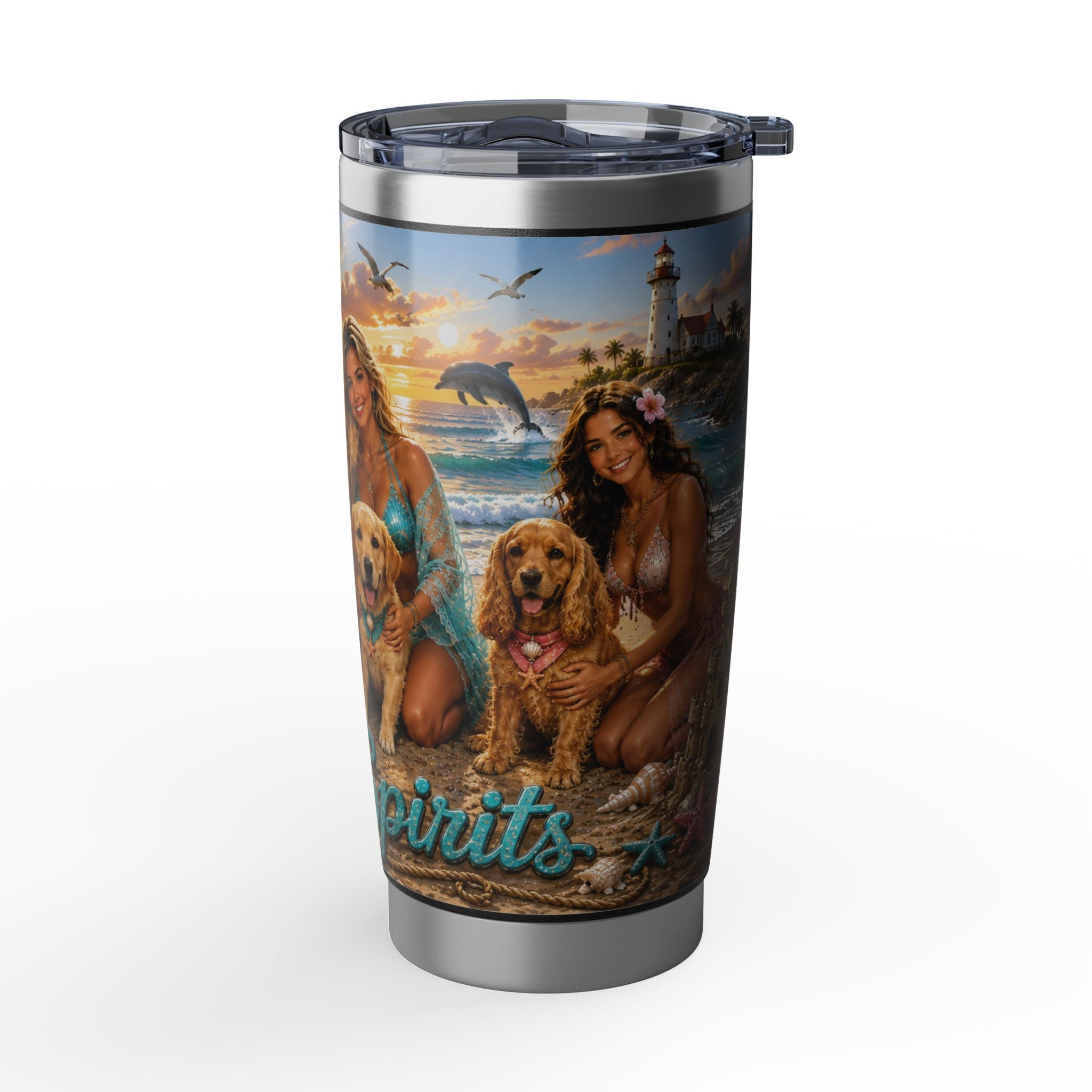 Mermaid Beach 20oz Tumbler - 'Sea Spirit' Girlfriend's Insulated Travel Cup