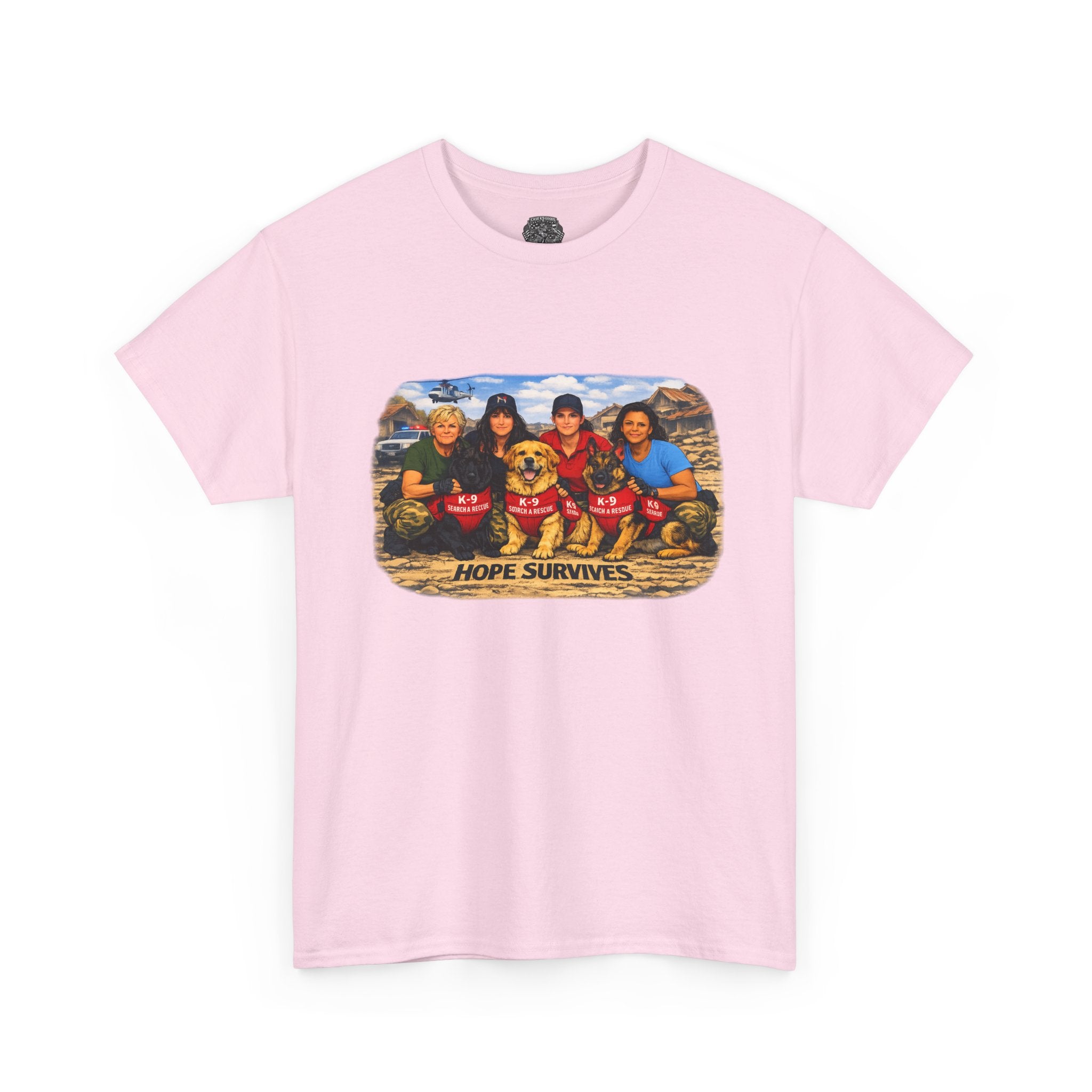 T‑Shirt — "Hope Survives" Family K-9 Rescue Scene Graphic Tee