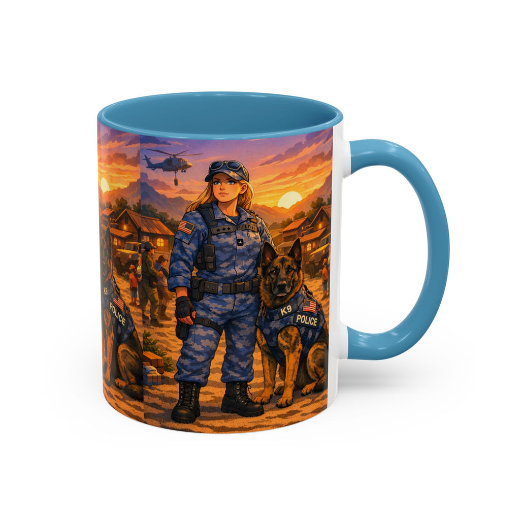 Police K9 Unit Coffee Mug — Female Officer & K9 Tribute (11/15oz)