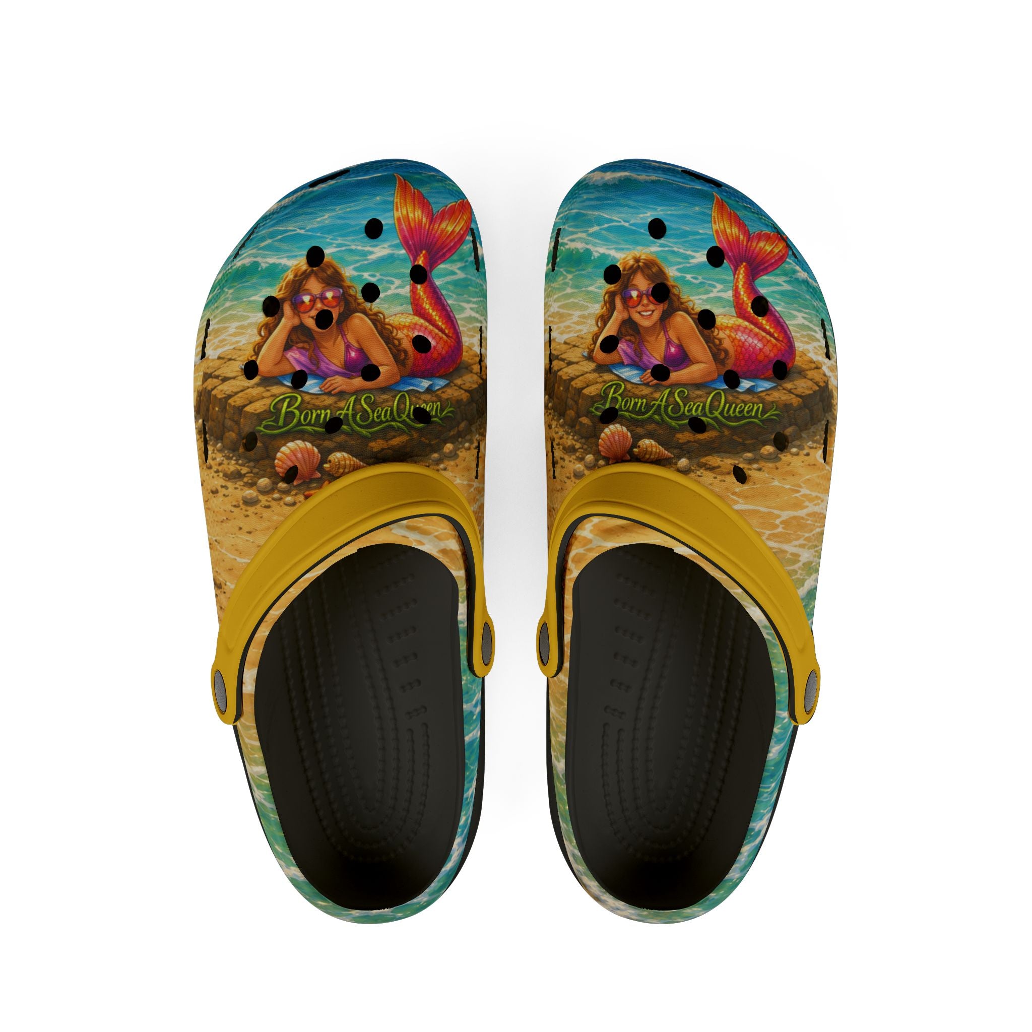 Mermaid Beach EVA Foam Clogs — Colorful Ocean Shell Sandals