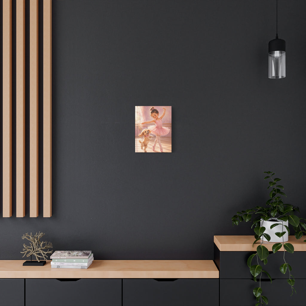 Ballerina Puppy Canvas Wall Art — Matte Stretched 1.25"