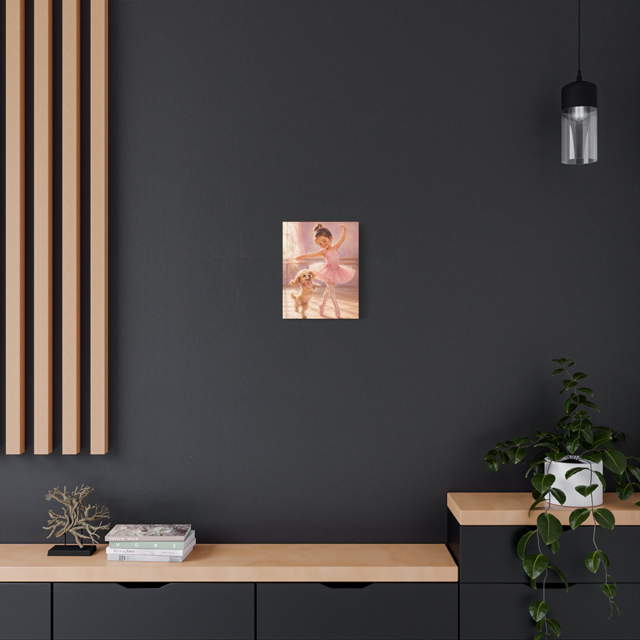 Ballerina Puppy Canvas Wall Art — Matte Stretched 1.25"