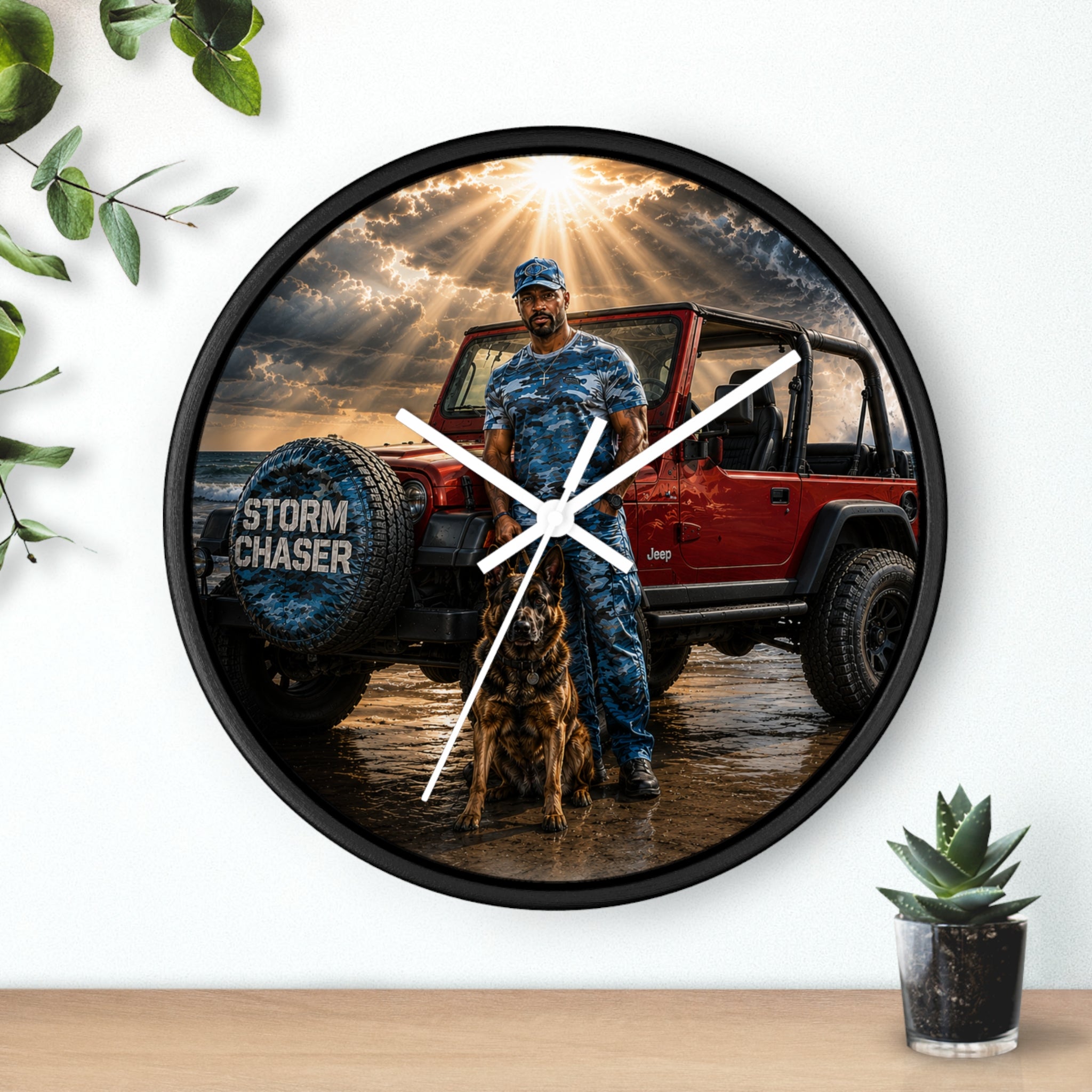 Storm Chaser Jeep Wall Clock – Adventure Decor for Off‑Road & Weather Enthusiasts