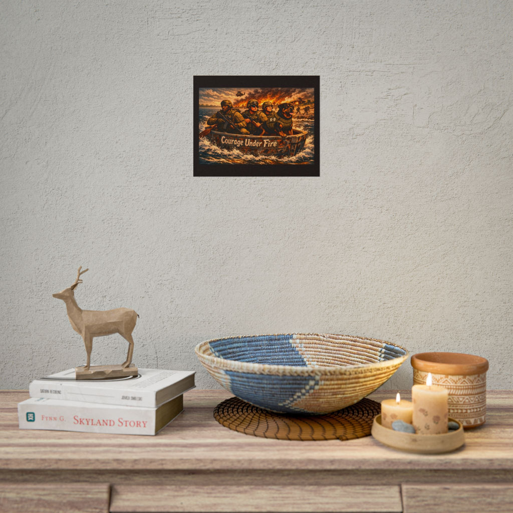 Rolled Poster — Courage Under Fire Military Wall Art (Veteran & K9 Tribute)