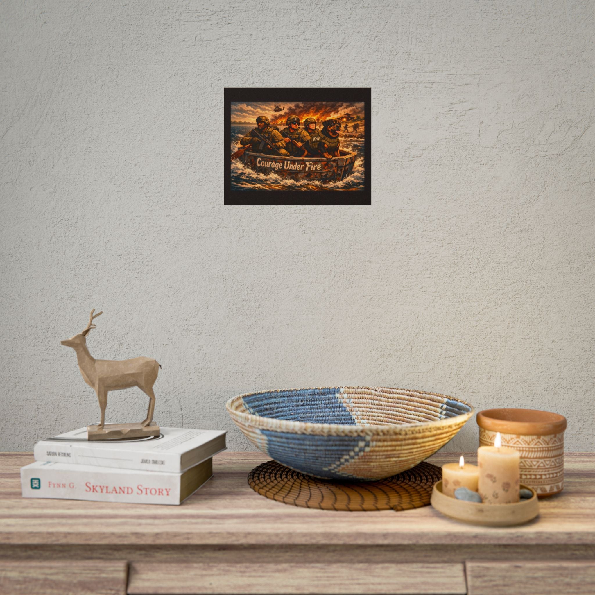 Rolled Poster — Courage Under Fire Military Wall Art (Veteran & K9 Tribute)