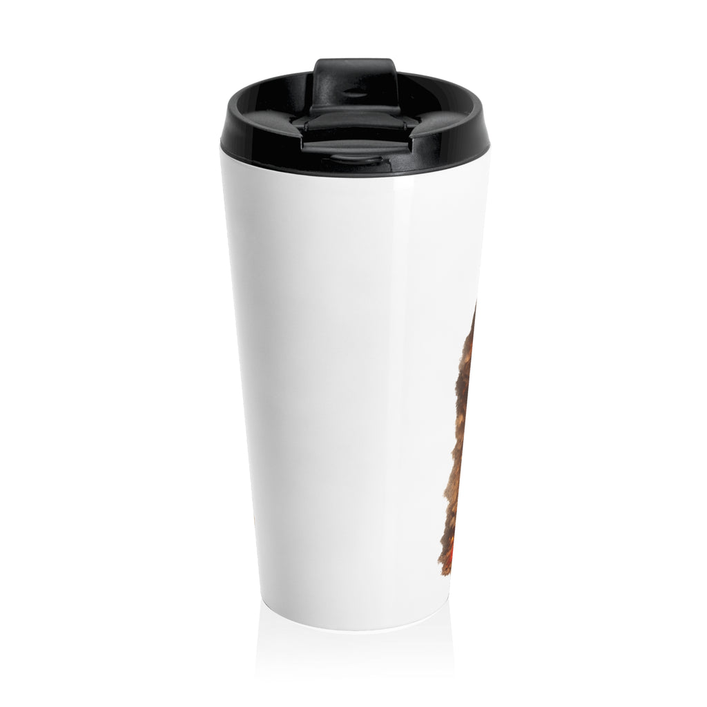 Travel Mug — Military Woman with K9 Patrol Stainless Steel Travel Mug