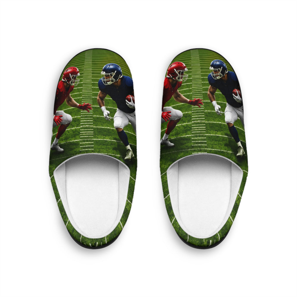 Football Field Men’s Indoor Slippers — NFL Player Action Print